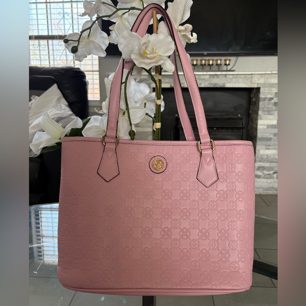 Chic Pink Embossed Tote Bag